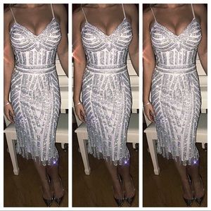 VP Collection Custom White Crystal Dress